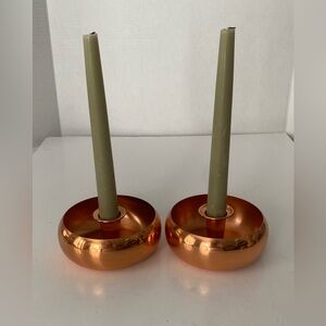 2 Vintage Coppercraft Guild Copper Candle Stick  Holders